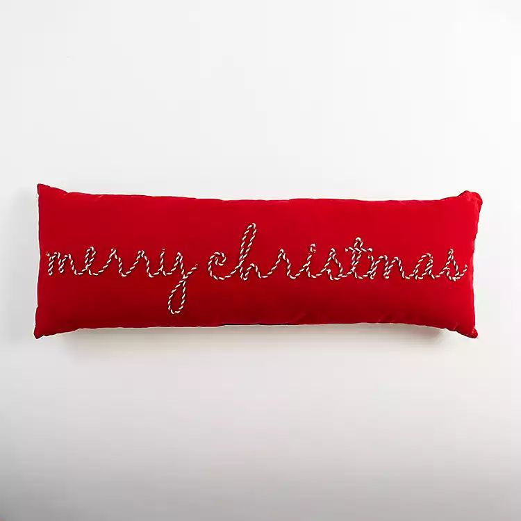 Striped Merry Christmas Lumbar Pillow | Kirkland's Home