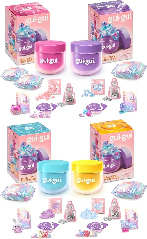 GUI GUI Scented Slime Mega 4-Pack Bundle – Gloss, Clear, Butter & Cloud Slimes | DIY 5-Step Cus... | Amazon (US)