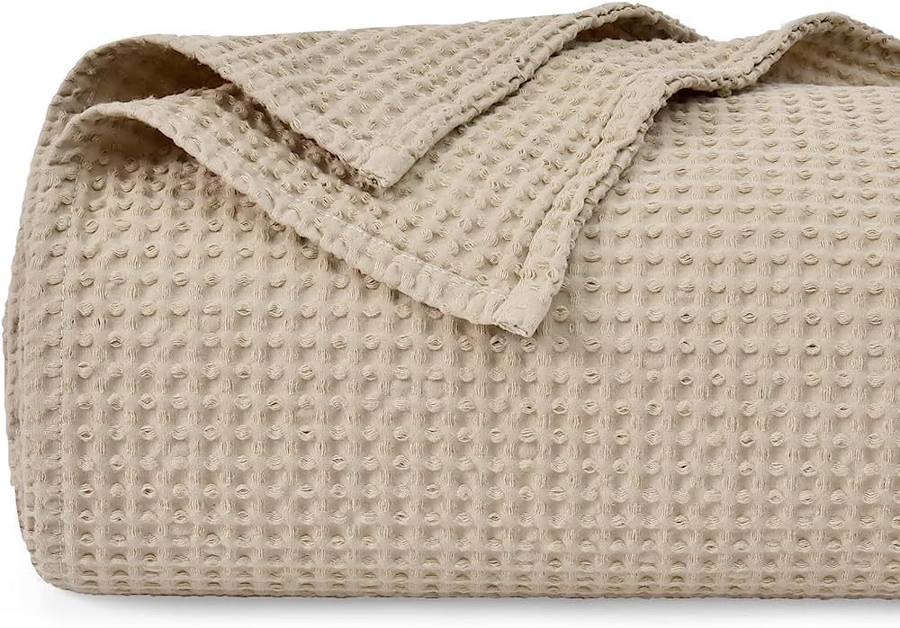 PHF 100% Cotton Waffle Weave Blanket King Size 104" x 90"-Lightweight Washed Soft Breathable Blan... | Amazon (US)
