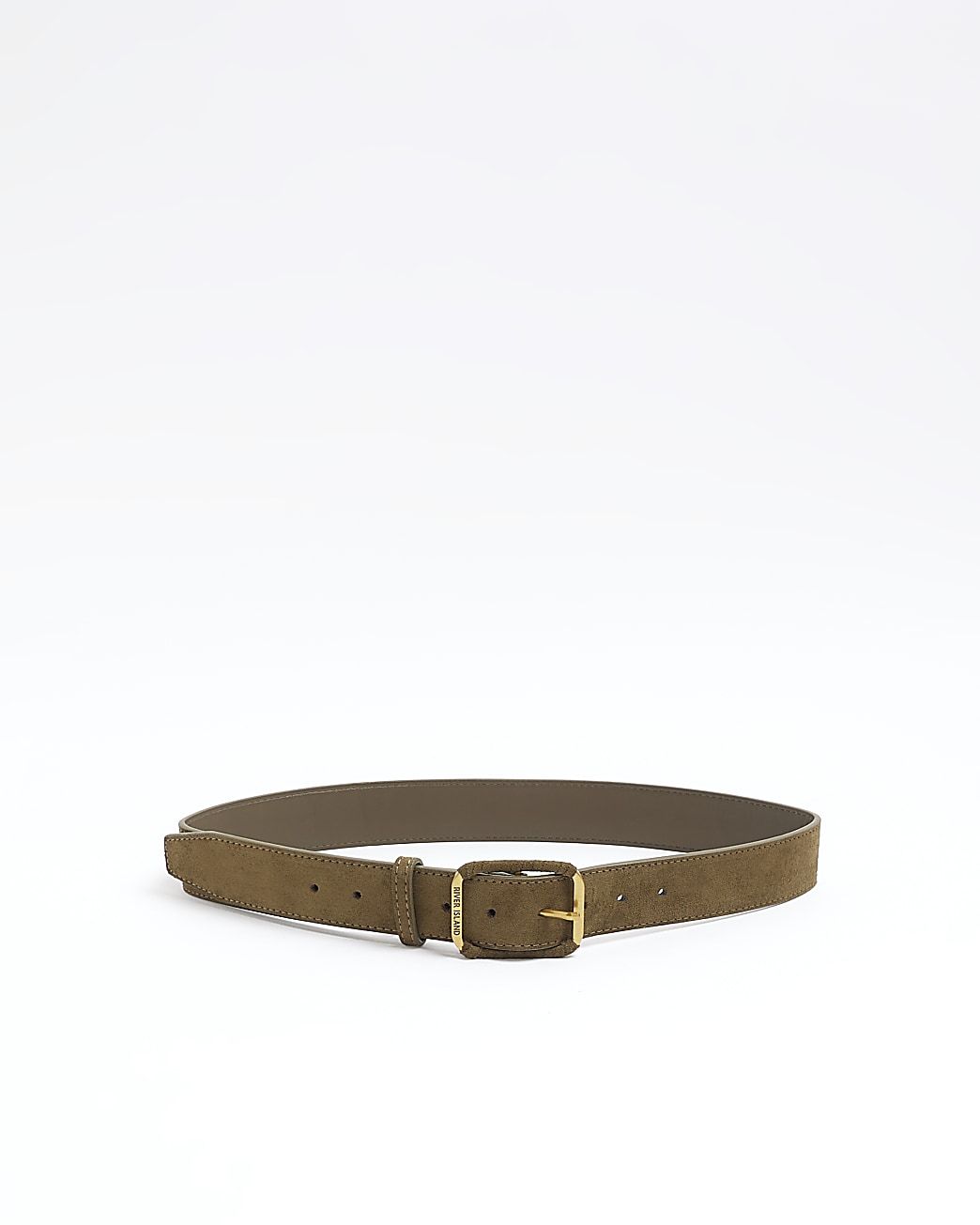 Khaki suedette buckle belt | River Island (UK & IE)