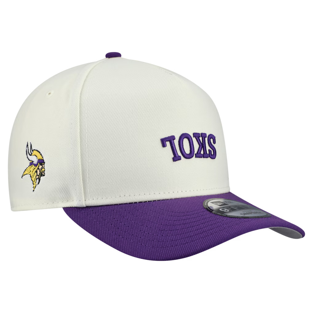 Men's Minnesota Vikings  New Era Cream Upside Down 9FIFTY A-Frame Snapback Hat | NFL Shop