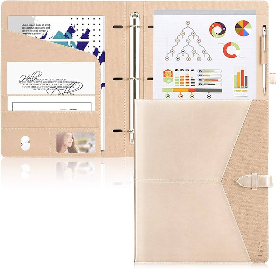 Toplive Padfolio 3 Ring Binder (1'' Round Ring) Business Portfolio Folder for Interview, Conferen... | Amazon (CA)