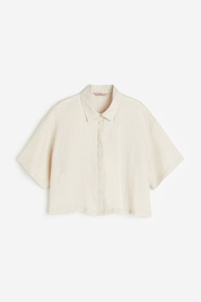 Cropped linen shirt | H&M (UK, MY, IN, SG, PH, TW, HK)