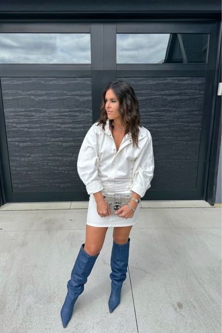White outfit round 1 game 1 of the NBA playoffs! Wearing. Ronny Kobo dress (skirt part runs small, I’m wearing a medium), Alexander Wang boots, Louis Vuitton bag, Luv AJ necklace 

#LTKstyletip #LTKSeasonal #LTKparties