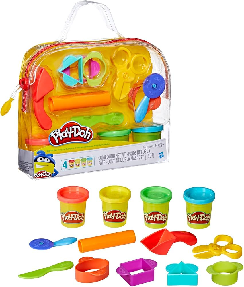 Play-Doh Starter Set 9-Piece Kit with Storage Tote & 4 Modeling Compound Cans, Arts and Crafts To... | Amazon (US)