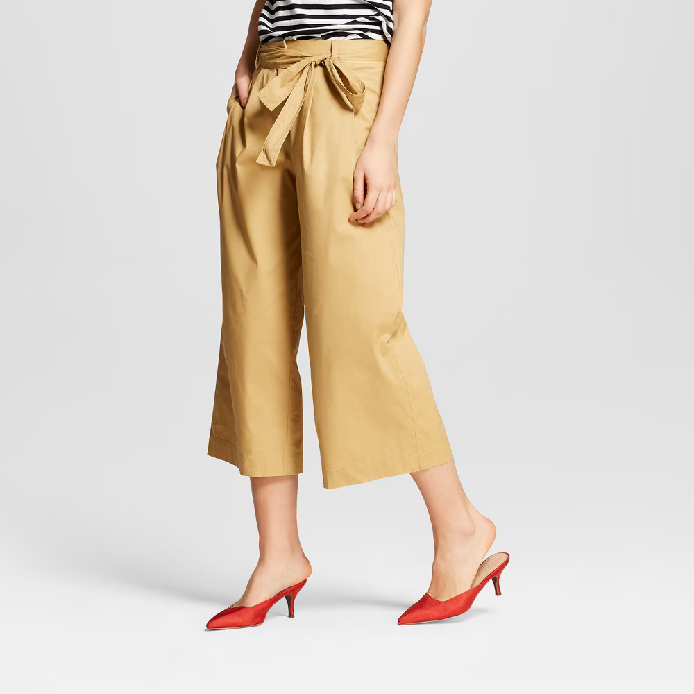 Women's Paperbag Crop Pants - Who What Wear Tan 14 | Target