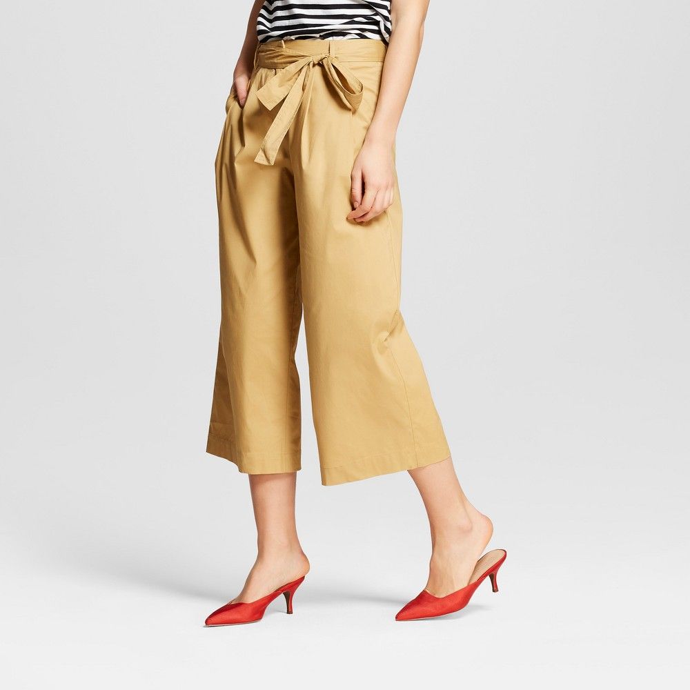 Women's Paperbag Crop Pants - Who What Wear Tan 14 | Target