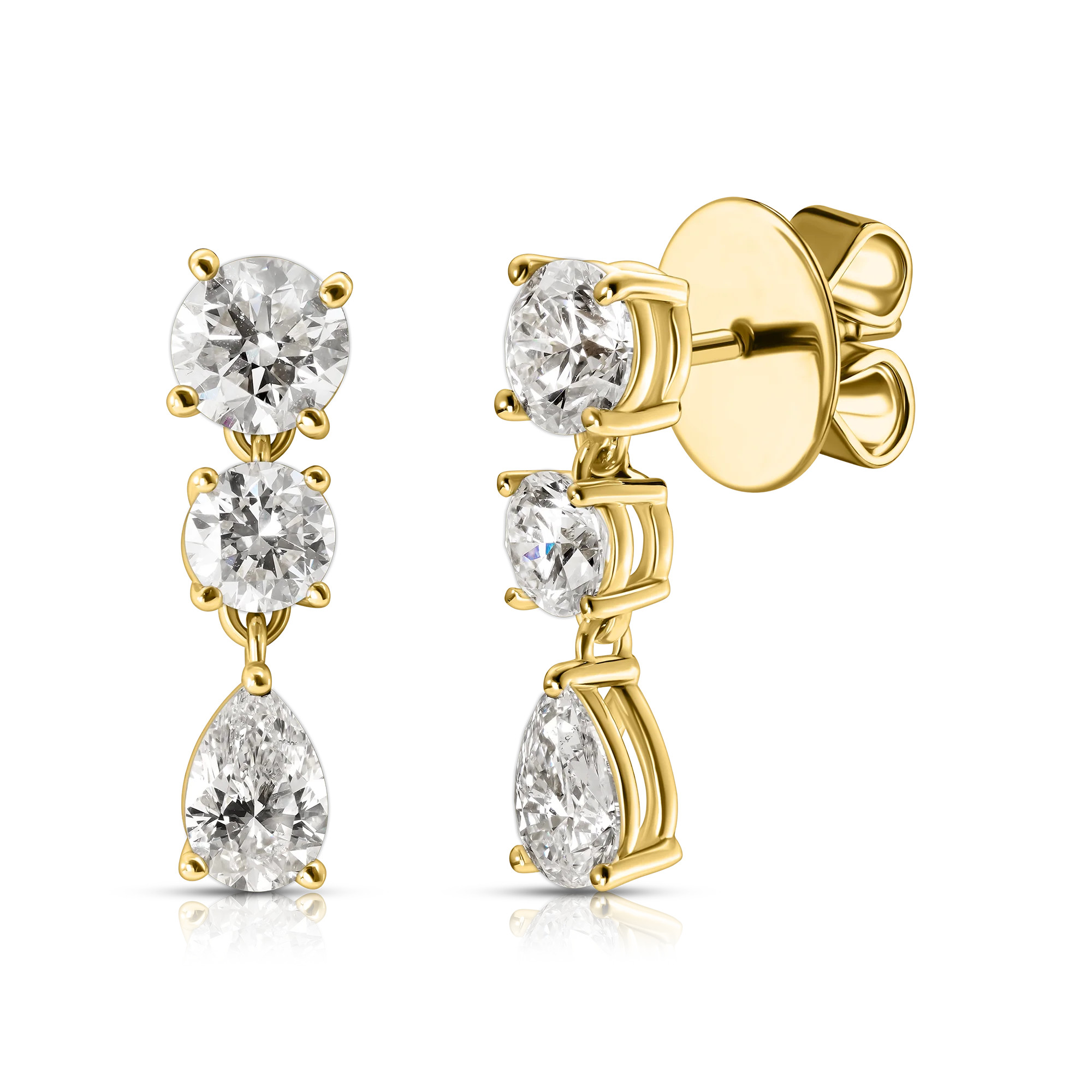 Trinity Spark Pear Studs | ISA GRUTMAN