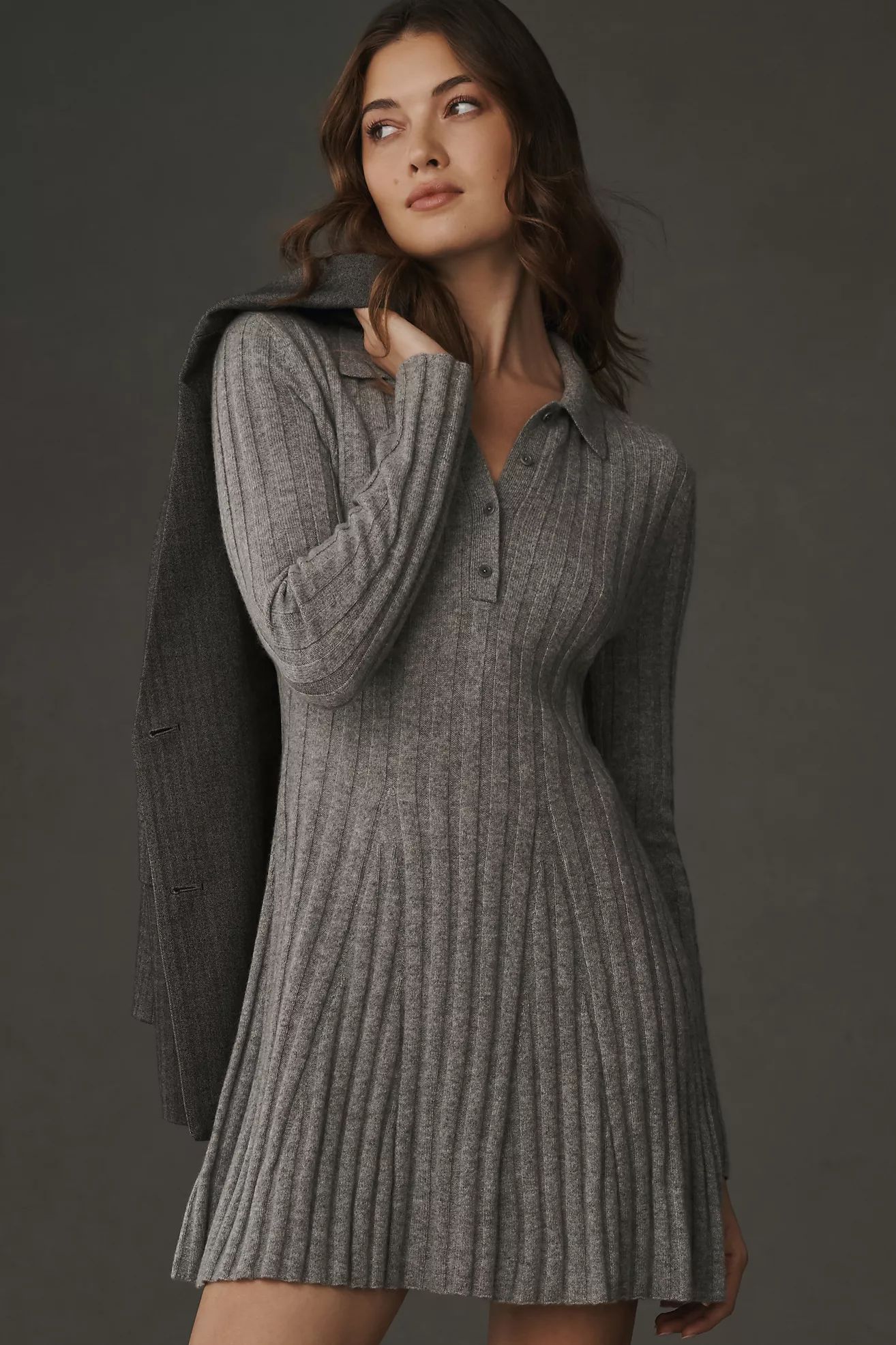 Reformation Walsh Cashmere Collared Mini Dress | Anthropologie (US)