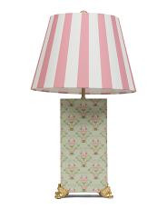 26in Printed Metal Table Lamp With Striped Shade | TJ Maxx