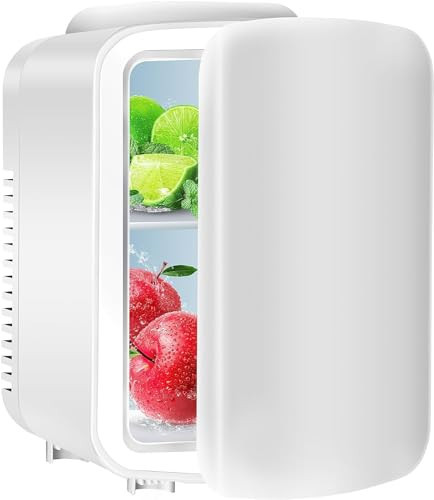 Simple Deluxe Mini Fridge, 4L/6 Can Portable Cooler & Warmer Freon-Free Small Refrigerator, Provide Compact Storage for Skincare, Beverage, Food, Cosmetics, for Bedroom, Office, Dorm, White | Amazon (US)