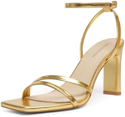 Modatope Womens Sandals Square Open Toe Chunky High Heels Strappy Ankle Strap Sandals Comfort Dre... | Amazon (US)