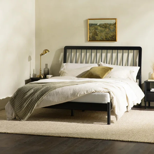 Catrece Solid Wood Platform Bed with Spindle Headboard | Wayfair North America
