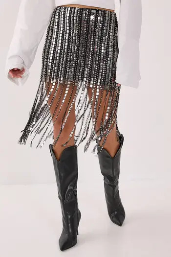 NASTY GAL Beaded Tassel Mini Skirt | Nordstrom | Nordstrom