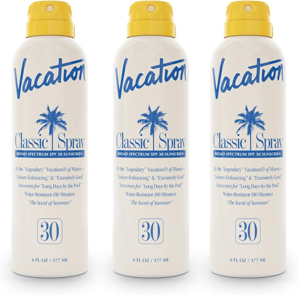 Vacation Classic Spray Sunscreen SPF 30 3-Pack, Broad Spectrum Sunscreen Spray, Vegan Sunblock Sp... | Amazon (US)