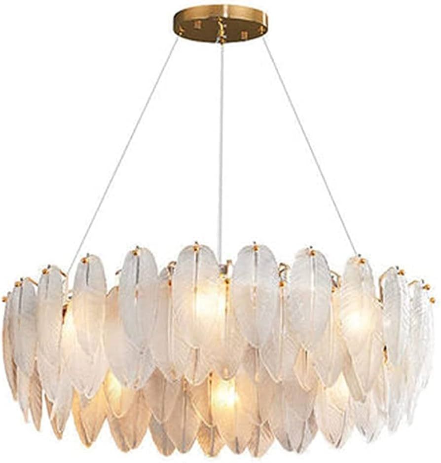 ATAAY Chandeliers Chandelier Modern Ceiling Chandelier Trend Light Glass Feather Hanging Lamp Lof... | Amazon (US)