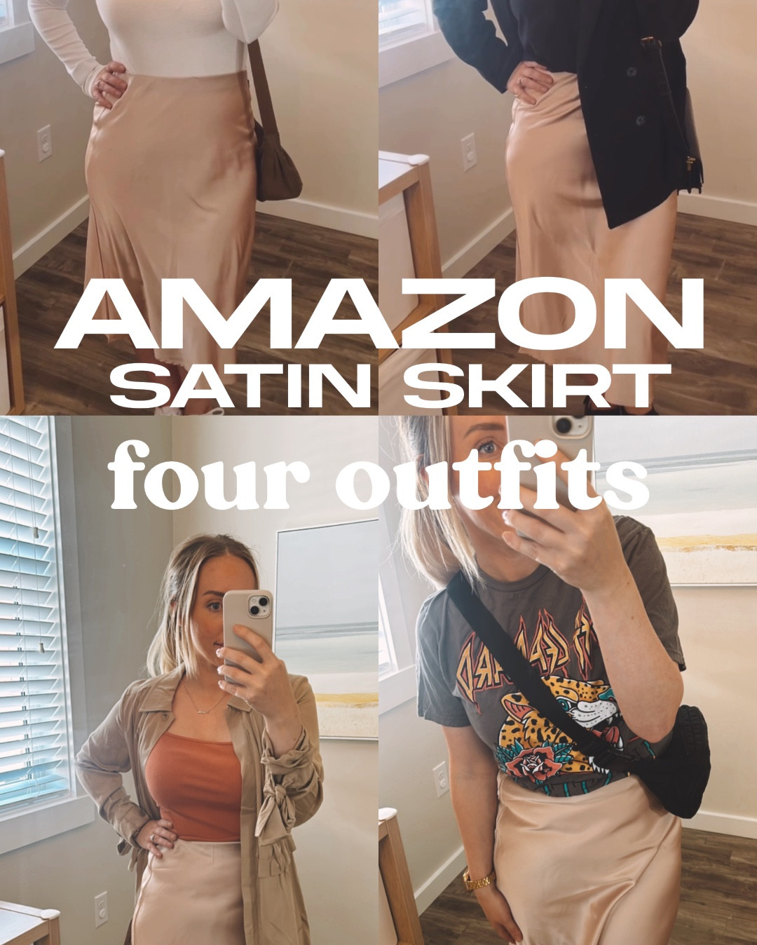 One Amazon satin skirt, styled four different ways! 
Which look is your favourite? ✨

*********
everyday outfits, Autumn fashion, late summer style, outfit ideas, outfit inspo, casual style, easy outfits, affordable fashion, finds, fit check, Amazon fashion, skirtt

#LTKworkwear #LTKstyletip #LTKpartywear