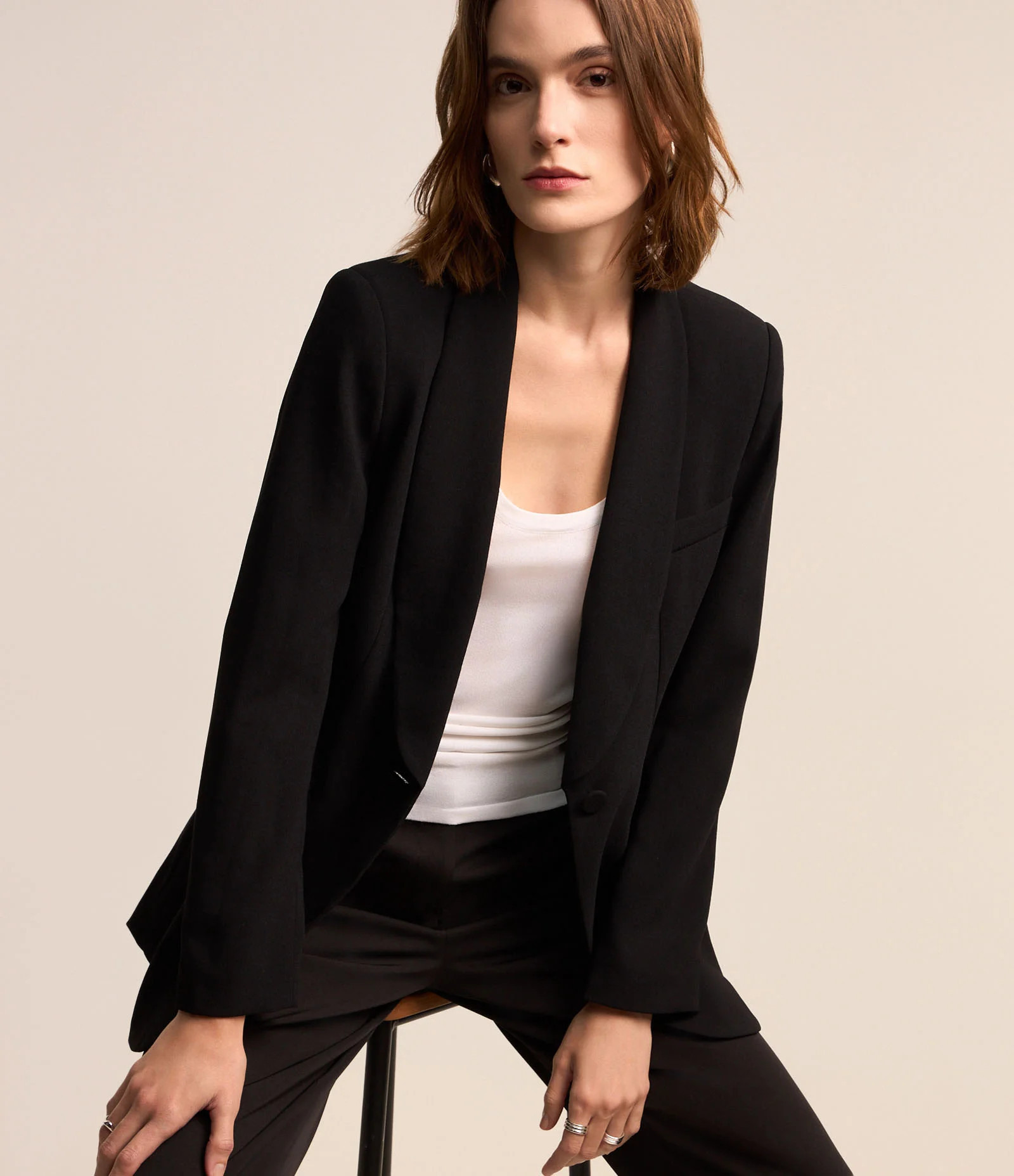 Blazer Alfaiatado com Botão Único e Lapela Arredondada Preto - Lojas Renner | Renner (BR)