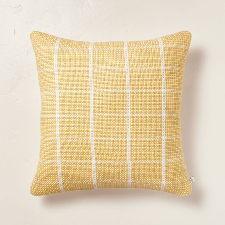 Textured Grid Lines Indoor/Outdoor Throw Pillow - Hearth & Hand™ with Magnolia | Target