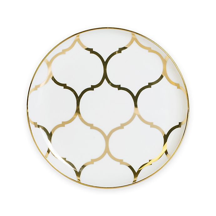 Nevaeh White® by Fitz and Floyd® Lattice Coupe Appetizer Plate in Gold | Bed Bath & Beyond | Bed Bath & Beyond