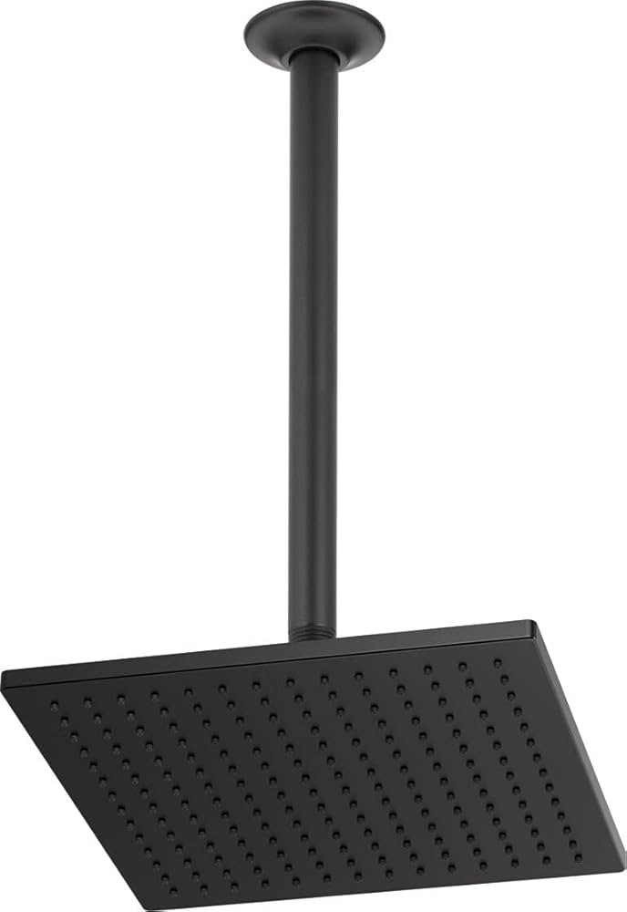 Delta Faucet Rain Shower Head, Rainfall, Metal Shower Head, Ceiling Mount Shower Head, Matte Blac... | Amazon (US)