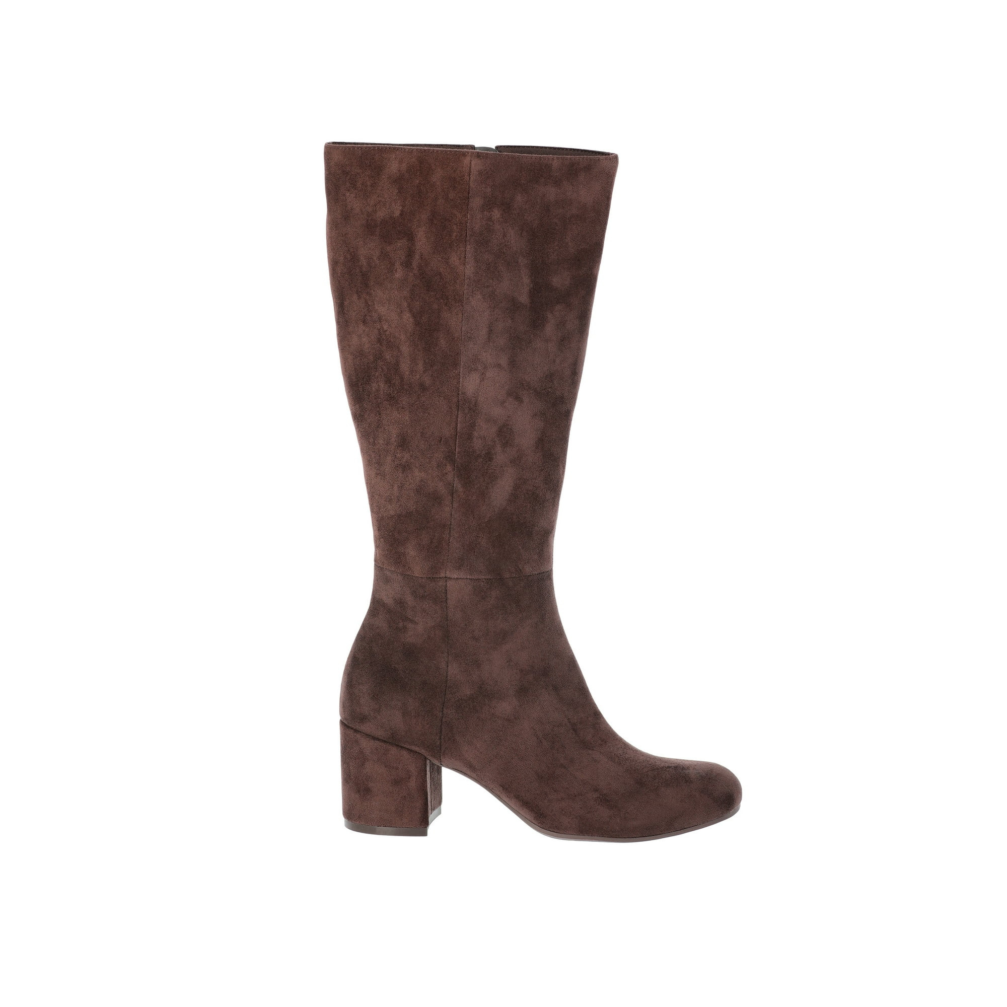 Time and Tru Women's Faux Suede Tall Block Heel Boots | Walmart (US)