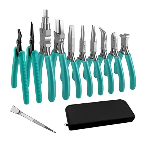 C&T 11-Piece Jewelry Plier Sets,Jewelry Making Tools Kit, Micro Jewelry Pliers Set, Stainless Steel Tweezers with Storage Pouch, Pliers set for Jewelry Making Supplies | Amazon (US)