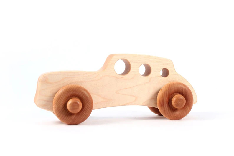Classic Racer Wooden Toy Car - Organic hardwood toy for baby and toddler, Personalized child gift... | Etsy (US)