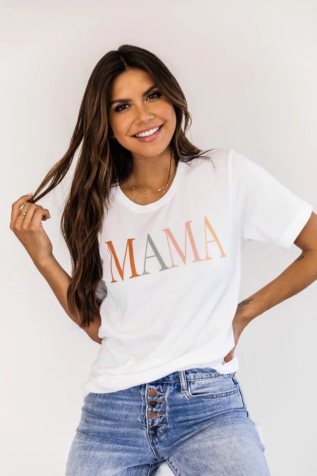 Mama Vintage Multi White Graphic Tee | Pink Lily