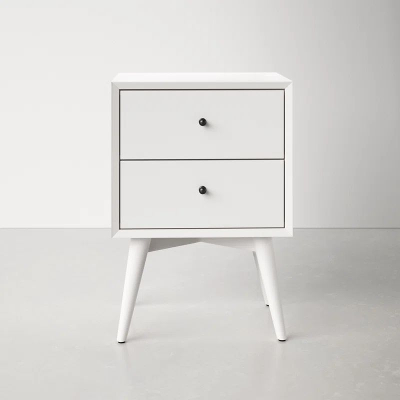 Williams 26'' Tall 2 - Drawer Solid Wood Nightstand | Wayfair North America