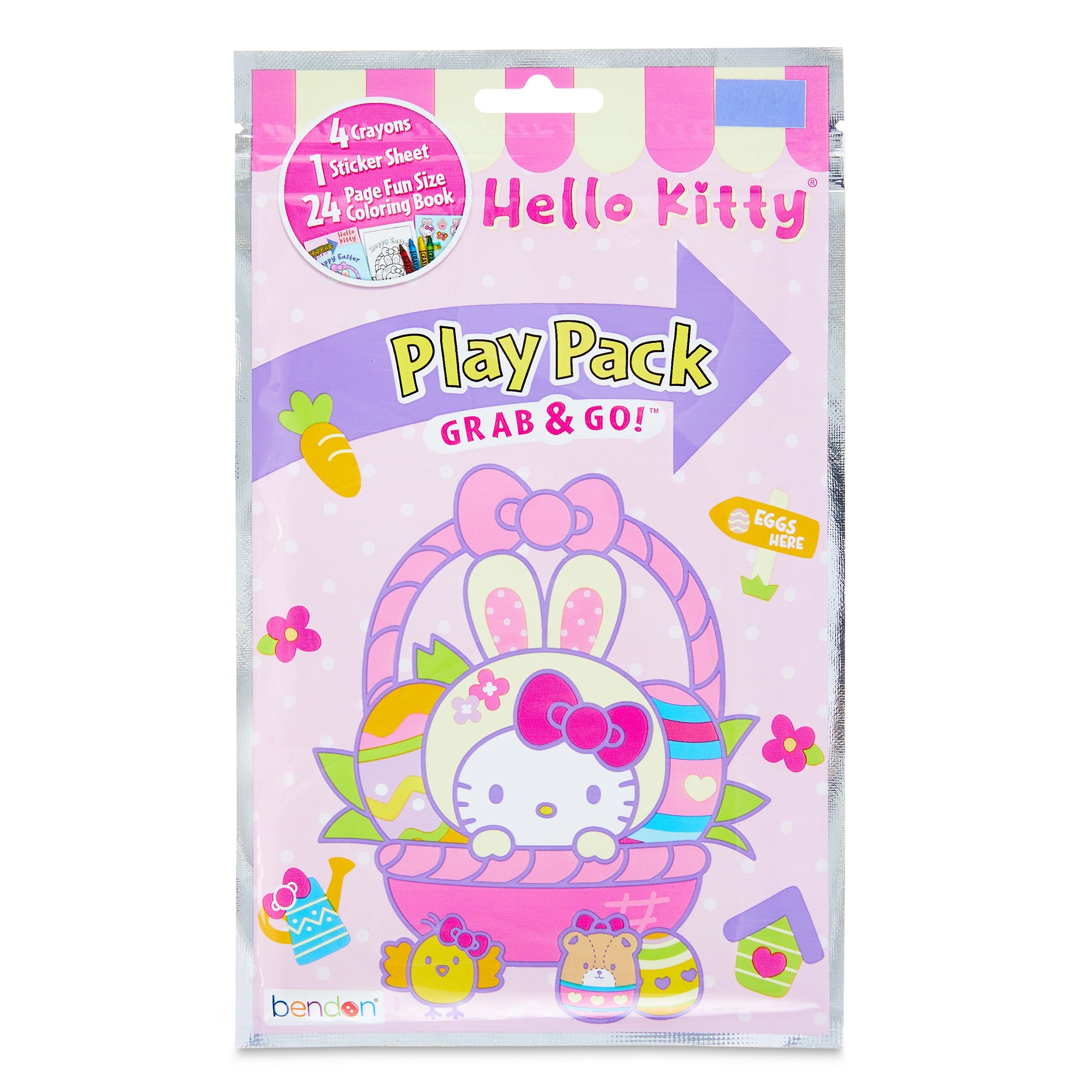 Hello Kitty Play Pack with 8 Page Mini Coloring Book and Crayons, Bendon - Walmart.com | Walmart (US)