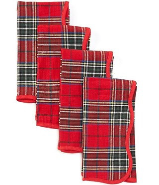 Southern Living Holiday Tartan Plaid Scalloped Napkins, Set of 4 | Dillard's | Dillard's