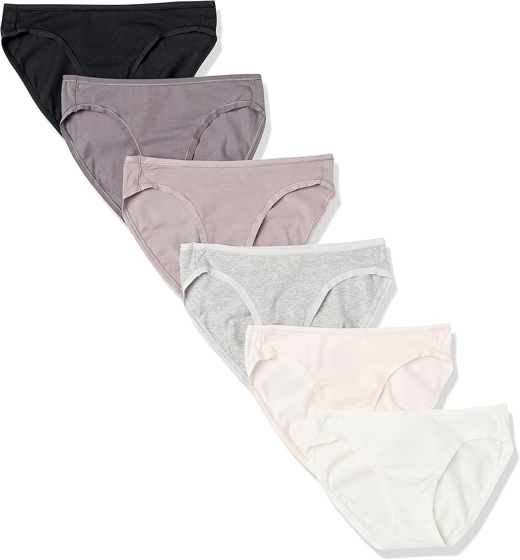 Amazon Essentials Women's Cotton Bikini Brief Underwear (Available in Plus Size), Pack of 6 | Amazon (US)