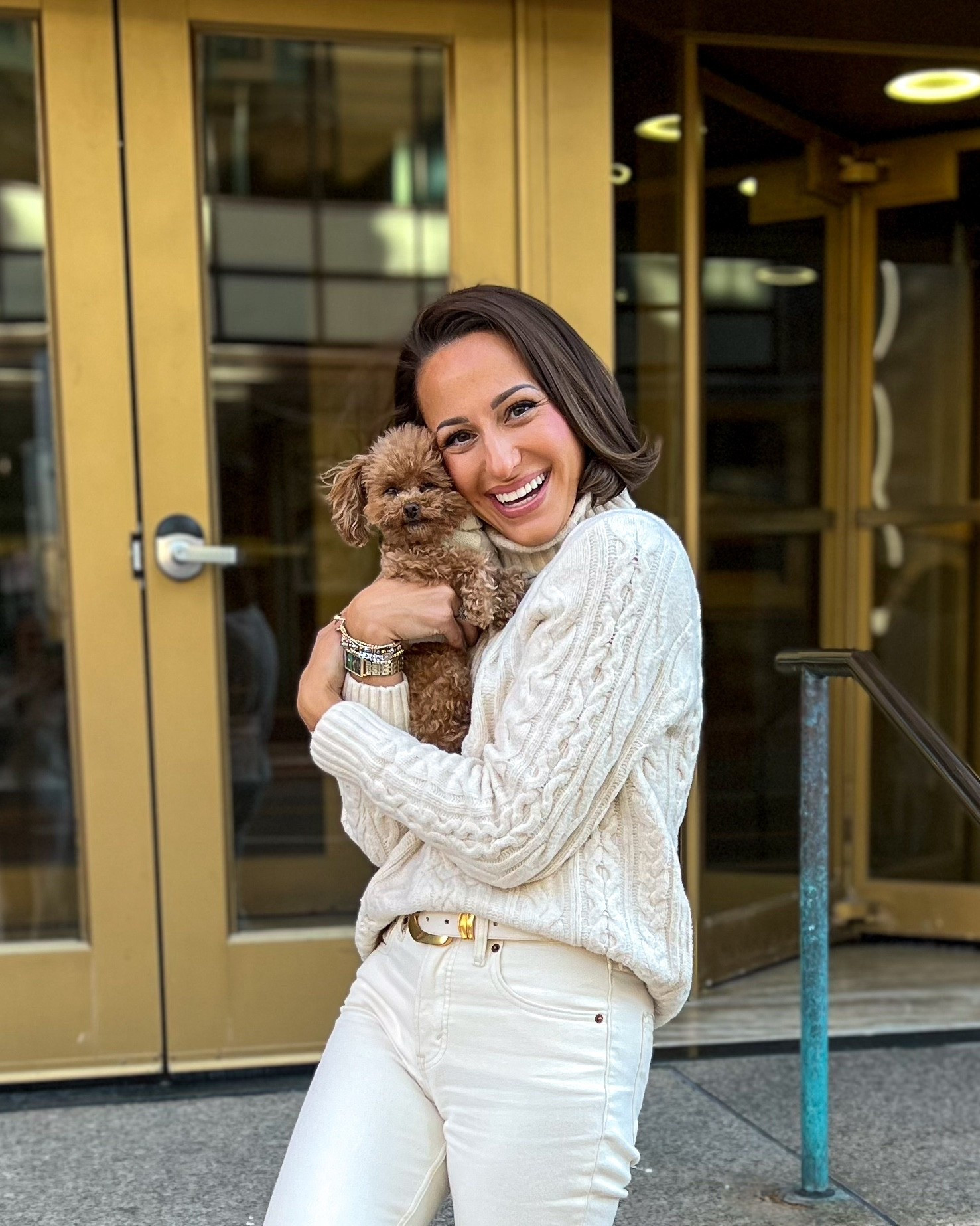 Men’s cable knit sweater comes in a crew neck version this season. Wearing an xs
High rise bootcut jeans run tts (wearing a 24 regular)

20% off with code NEWFORYOU in the Abercrombie app

#LTKSeasonal #LTKHoliday #LTKPetite