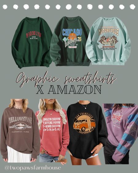 Graphic crewneck sweatshirt all from Amazon! Get your cozy on and layer up in a crewneck sweatshirt! 

#LTKsalealert #LTKGiftGuide #LTKunder50