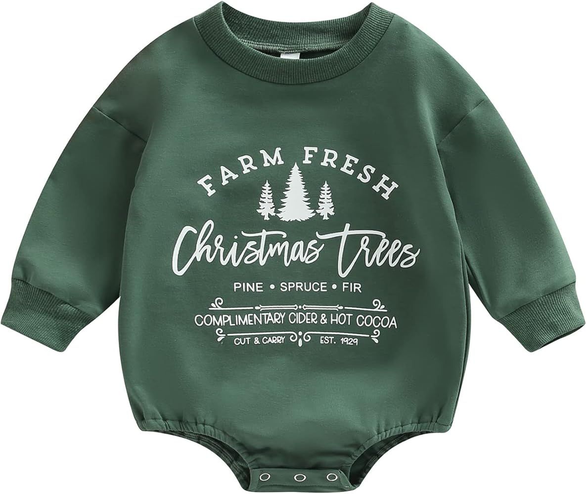Karuedoo Christmas Baby Boy Girl Clothes Santa Claus Sweatshirt Romper Crewneck Oversized Long Sl... | Amazon (US)