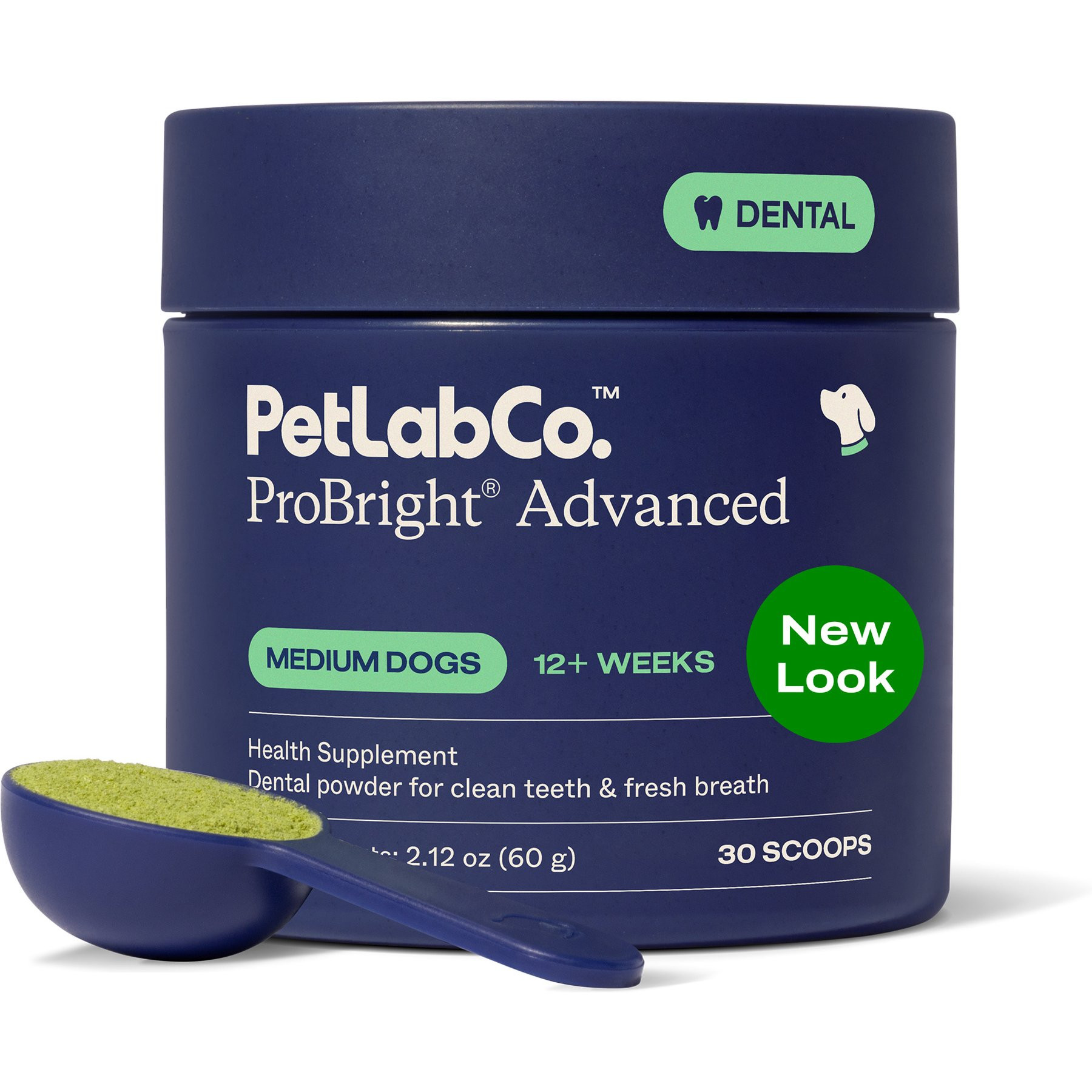 PetLab Co. ProBright Advanced Dental Powder for Dogs, Medium Dogs: 2.12-oz jar | Chewy