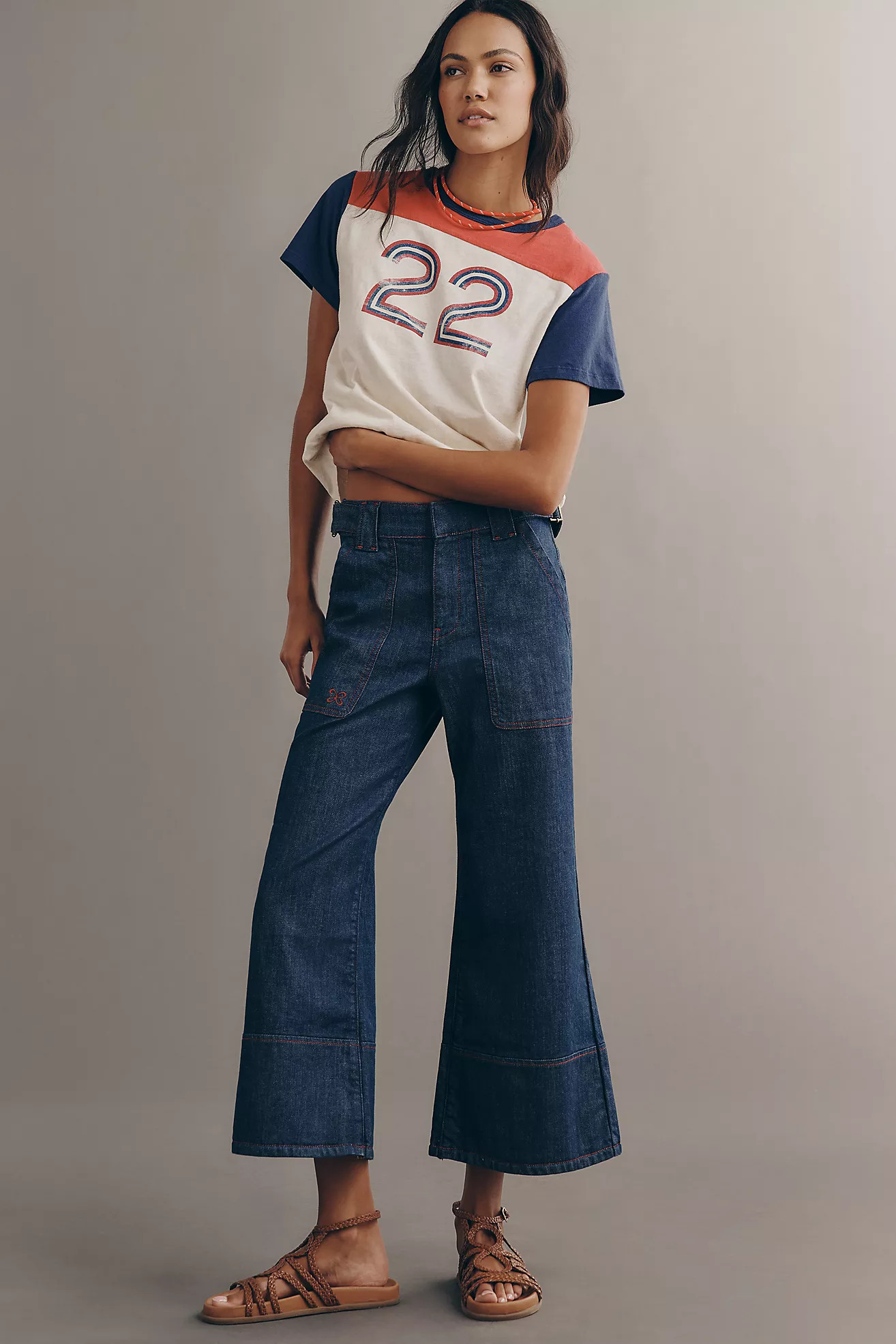 Maeve Utility High-Rise Crop Wide-Leg Jeans | Anthropologie (US)