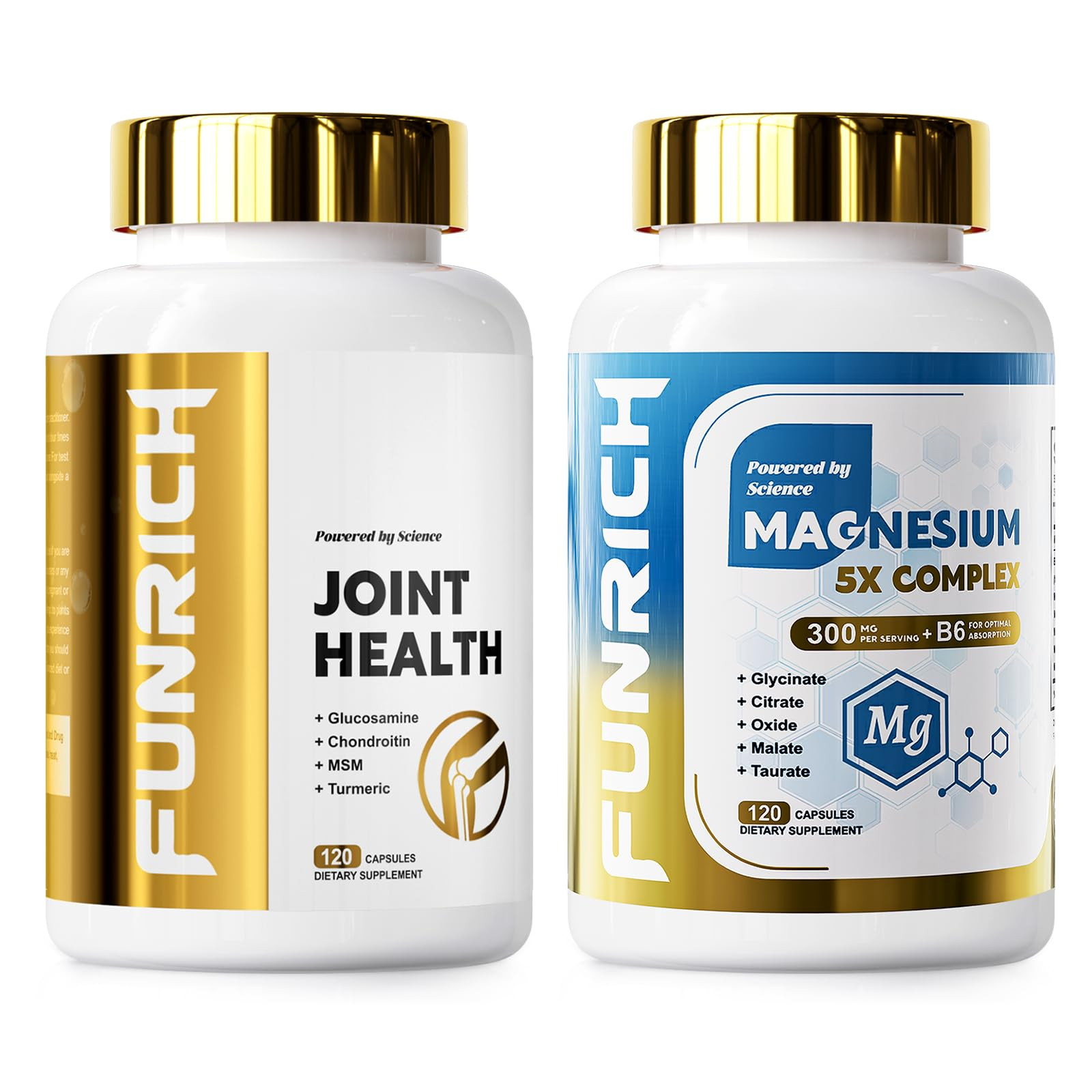 Glucosamine Chondroitin MSM & Magnesium Complex Supplement Set, 2 individual bottles Glucosamine ... | Amazon (US)