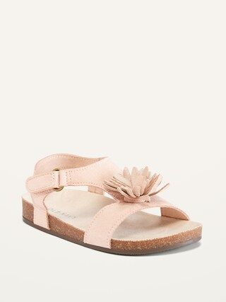 Faux-Suede Flower-Accent Sandals for Toddler | Old Navy (US)