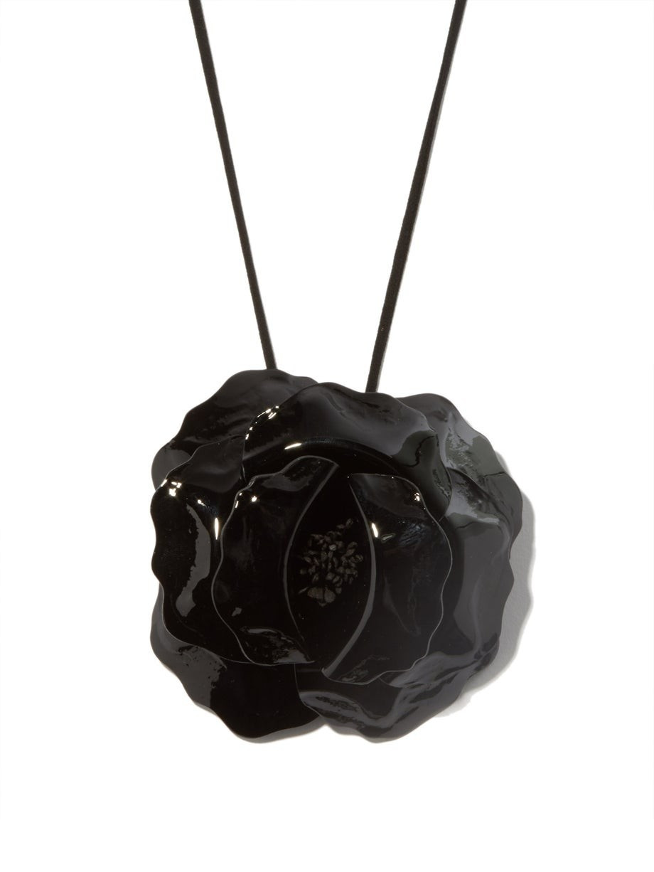 Camellia patent-leather flower choker | Matches (US)