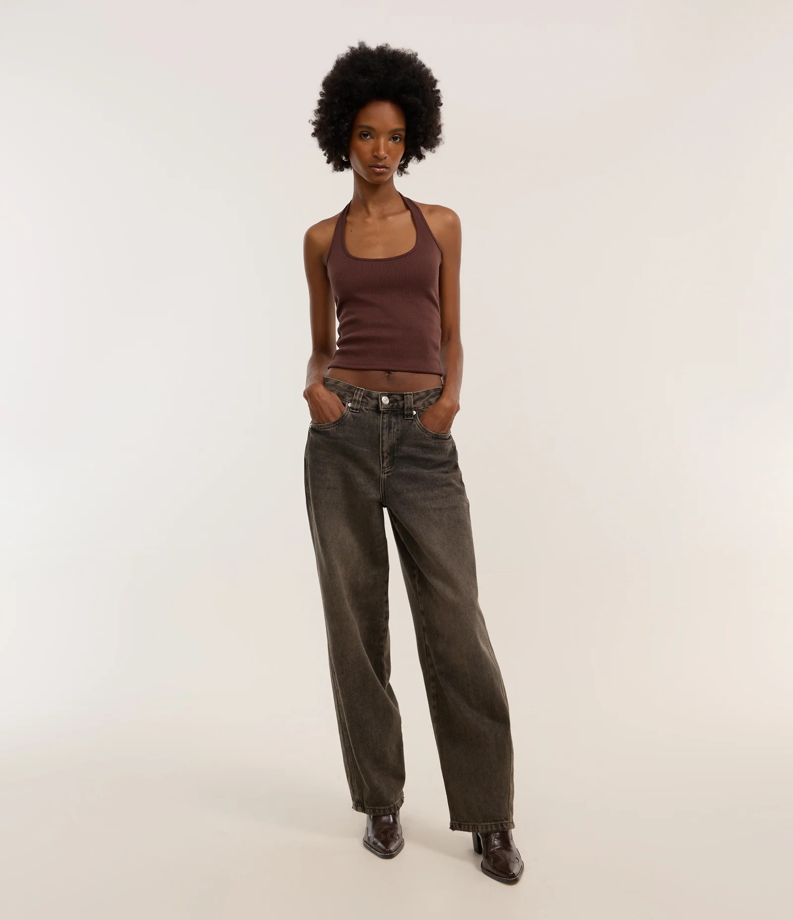 Calça Baggy em Jeans com Friso Lateral Preto - Lojas Renner | Renner (BR)