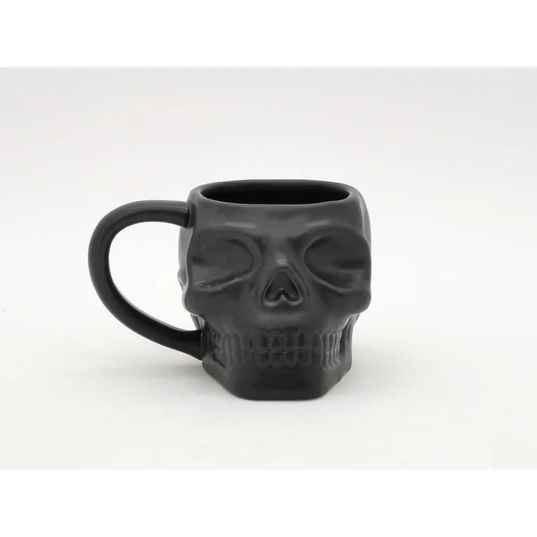 Way to Celebrate! Black Skull Ceramic Mug, 17 fl oz Capacity, Stoneware | Walmart (US)