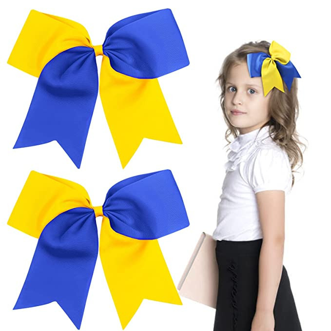 2PCS 8" Jumbo Cheer Bow Clip with Tails, Oaoleer Large Cheerleading Hair Bows for Girls Teen Soft... | Amazon (US)