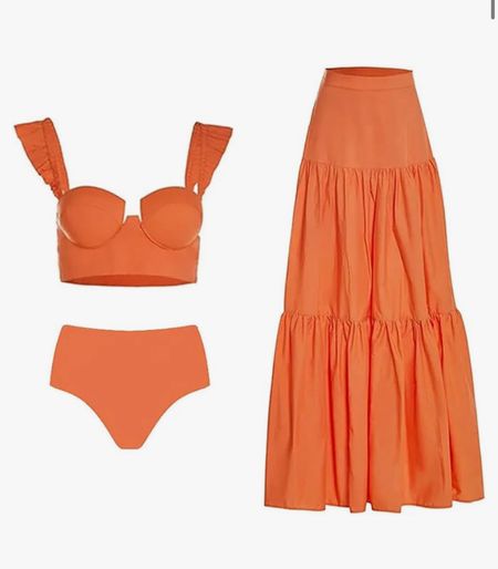 Two piece swimsuit & coverup skirt, bikinii

#LTKFindsUnder50 #LTKFindsUnder100 #LTKSwim