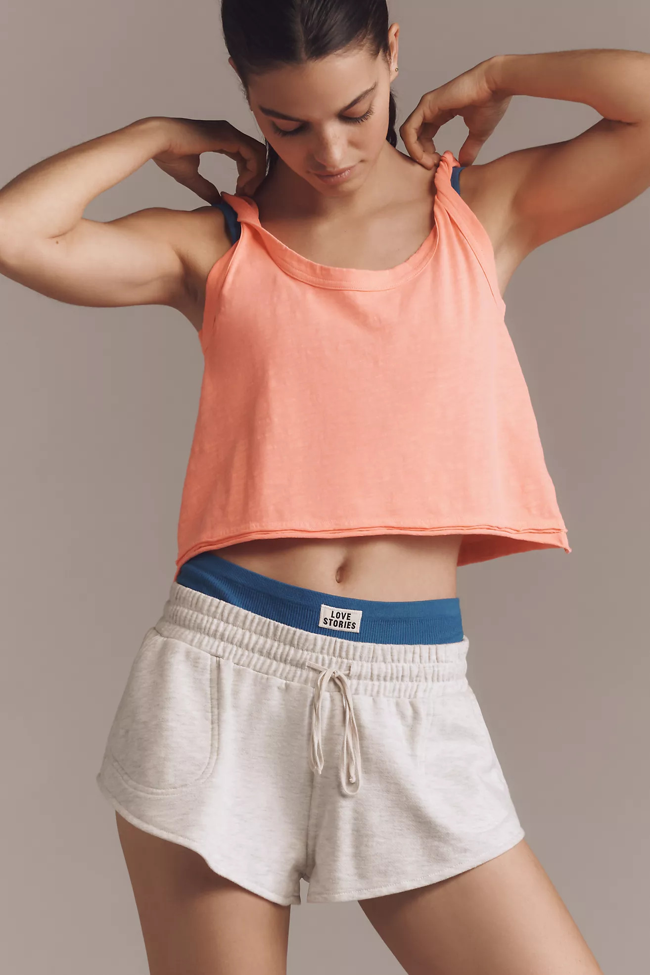The Kacey Cotton-Slub Scoop-Neck Crop Tank Top by Pilcro | Anthropologie (US)