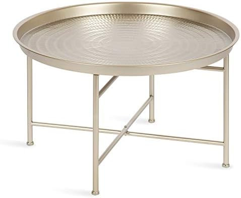 Kate and Laurel Mahdavi Modern Coffee Table, 26 x 26 x 16, Silver, Unique Coffee Table with Sophi... | Amazon (US)