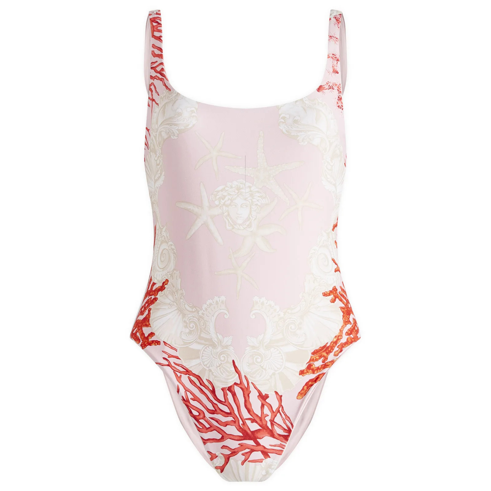 Versace Women's One Piece Swimsuit in Dusty Rose/Coral/Bone, Size 2 | END. Clothing