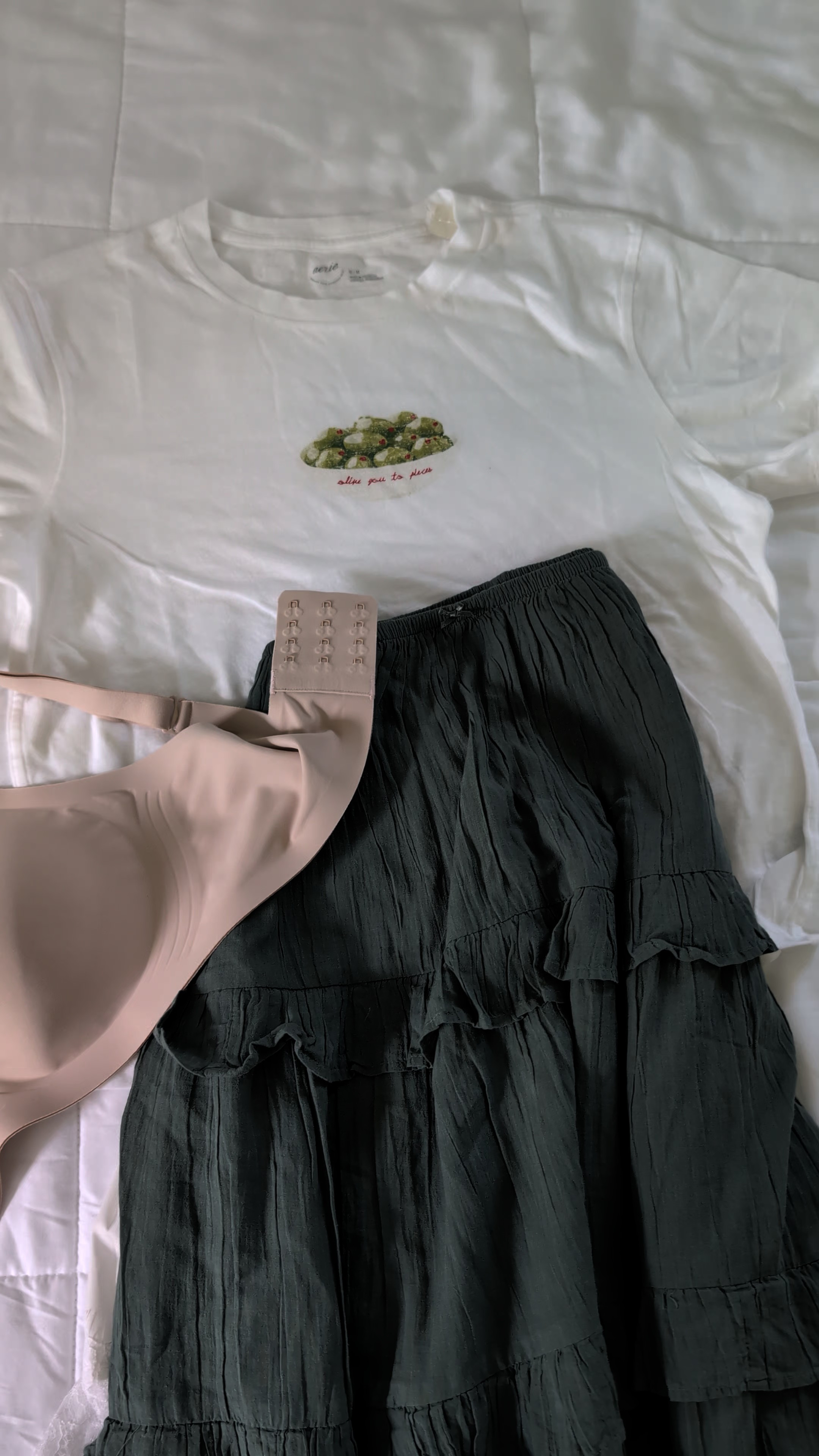 Aerie maxi skirt and aerie vintage t-shirt, bra is a size medium from Amazon 

#LTKootd #LTKSaleAlert #LTKgrwm