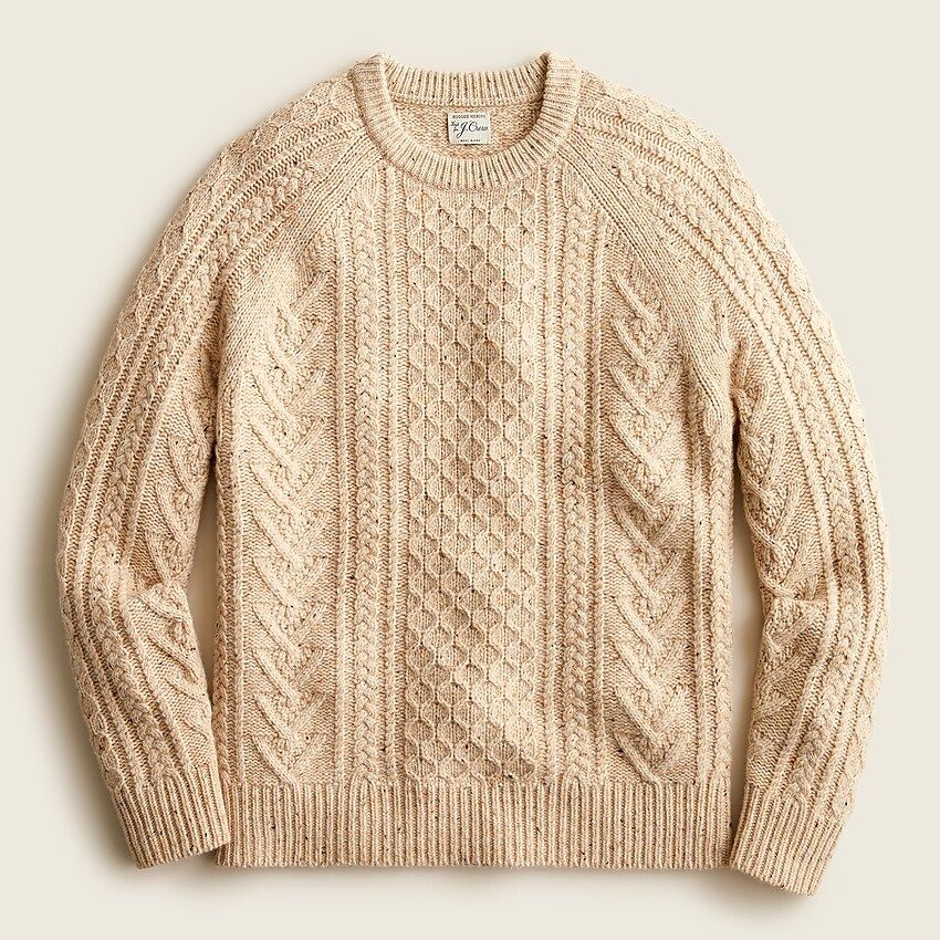 Rugged merino wool cable-knit sweater in donegal | J.Crew US